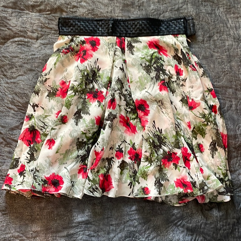 Elizabeth and James floral shirt with leather top size S
